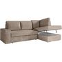 Voir la diapositive 4 : LOUNGITUDE Canapé d'angle droit convertible ARTEMIS 4 places - Velours côtelé greige - L246 x P174 x H96 cm