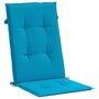 VIDAXL Coussins de chaise de jardin a dossier haut lot de 6 bleu tissu