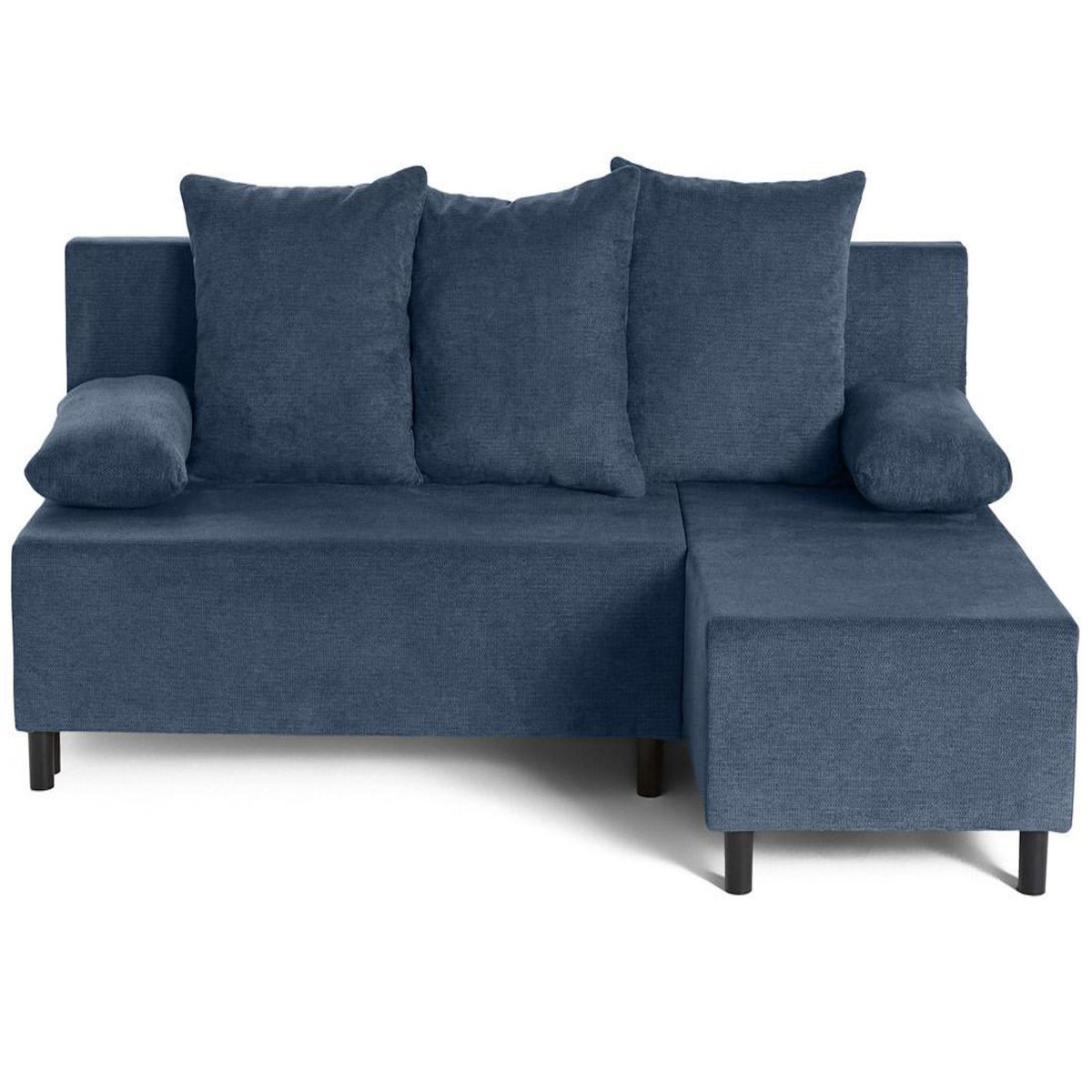 BEST MOBILIER Gloria - canapé d'angle réversible 4 places convertible avec coffre en tissu texturé