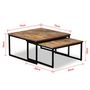 Voir la diapositive 6 : VIDAXL Ensemble de table basse gigogne 2 pcs Teck massif recuperation