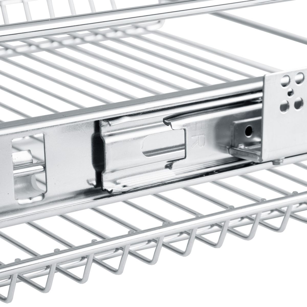 tectake Tiroir de rangement téléscopique chromé gris