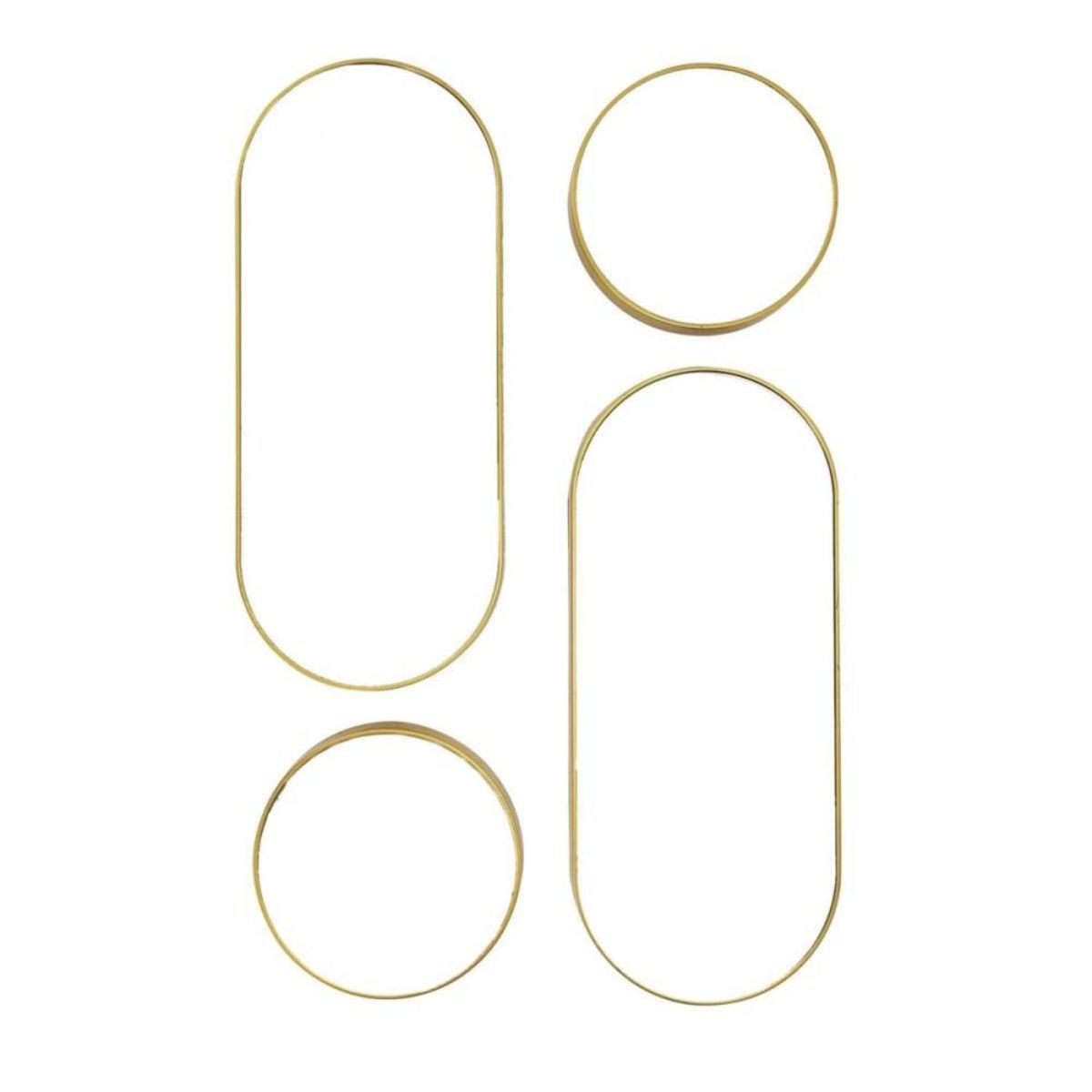 The Home Deco Factory Lot de 4 miroirs ronds et ovales coloris doré