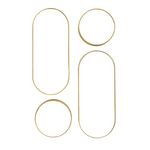 The Home Deco Factory Lot de 4 miroirs ronds et ovales coloris doré