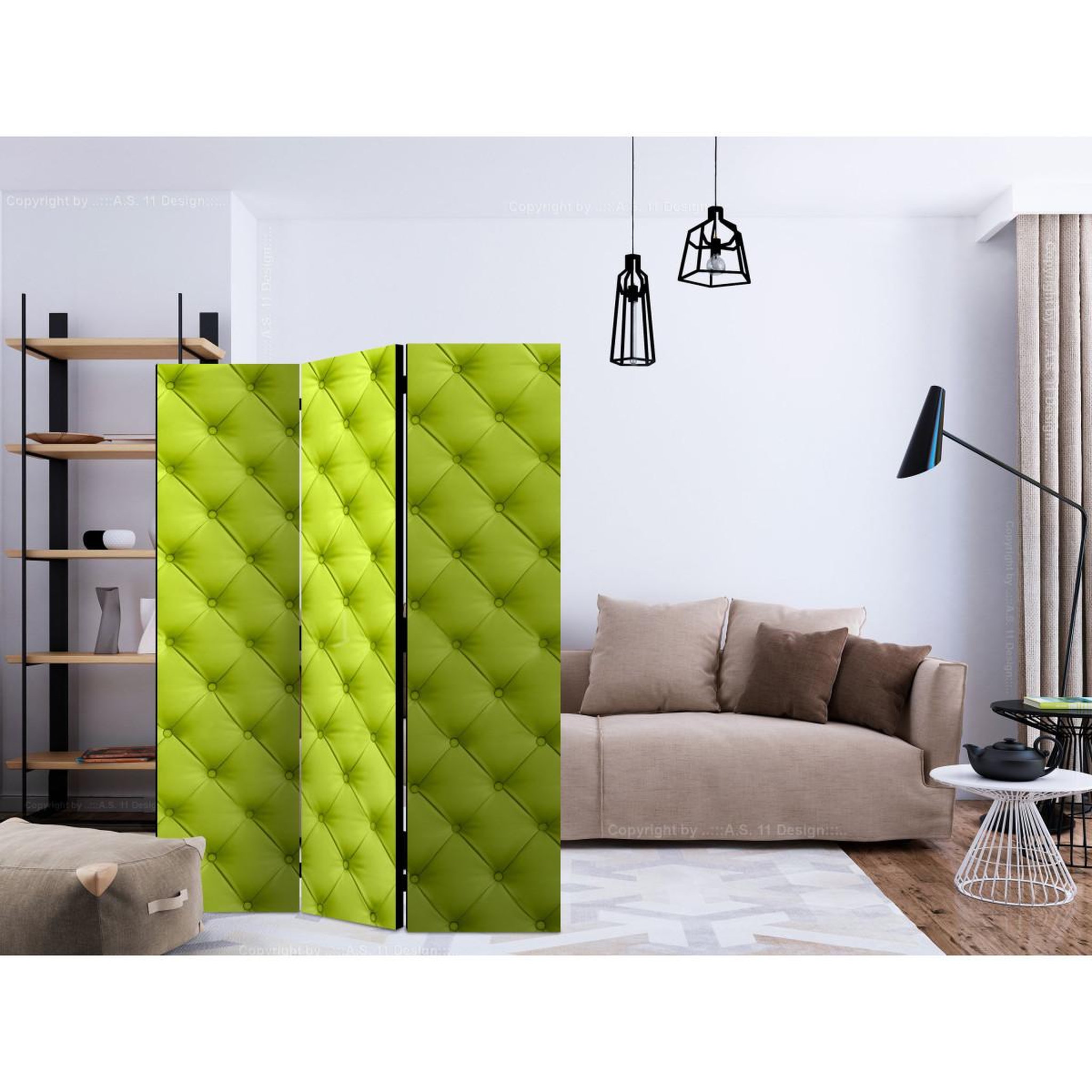 Voir la diapositive 2 : Paris Prix Paravent 3 volets  lime detente  135x172cm