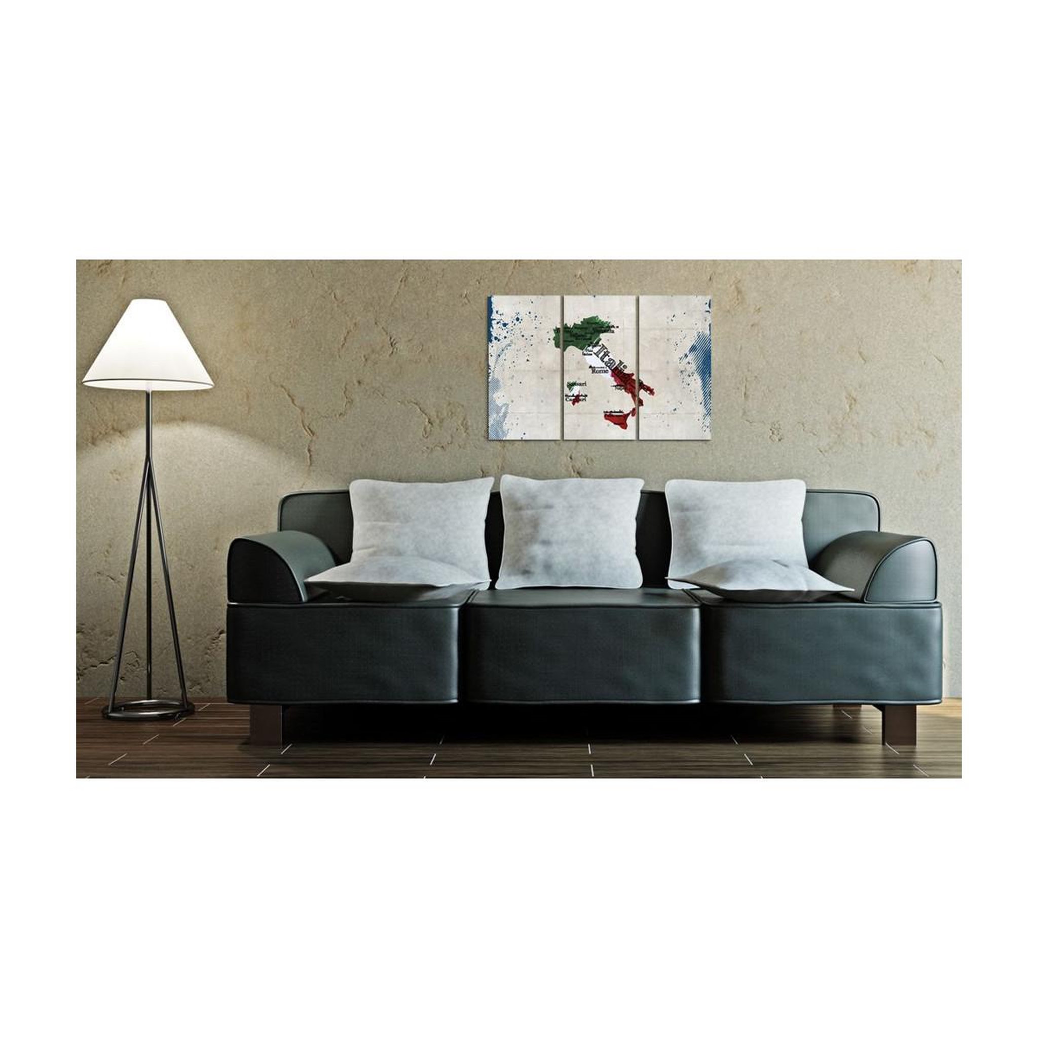 Voir la diapositive 2 : Paris Prix Tableau Imprimé 3 Panneaux  Carte de l'Italie