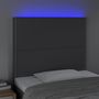 Voir la diapositive 3 : VIDAXL Tete de lit a LED Gris fonce 80x5x118/128 cm Tissu