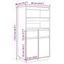 Voir la diapositive 6 : VIDAXL Buffet haut Noir 60x40x116,5 cm Bois massif de pin