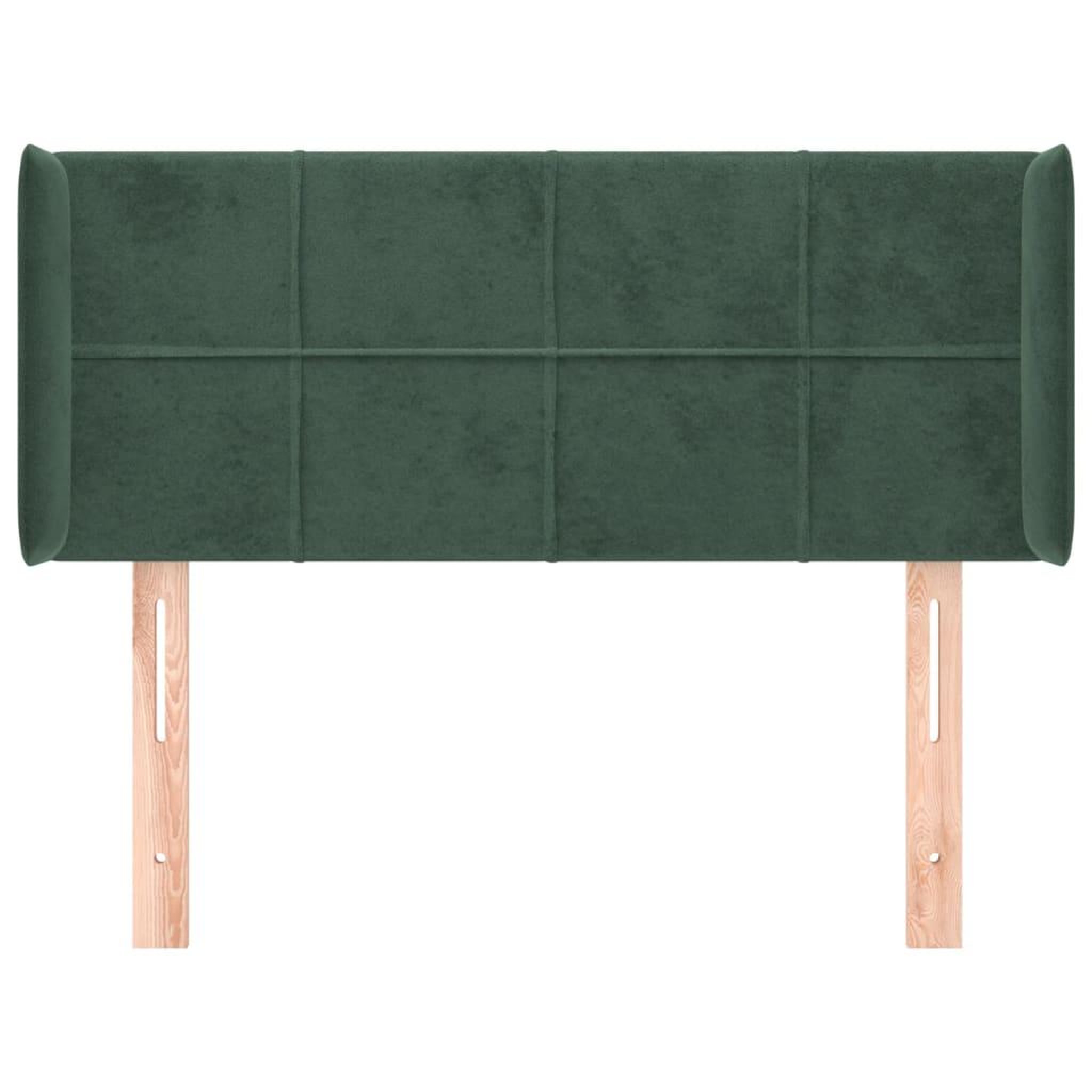 Voir la diapositive 3 : VIDAXL Tete de lit avec oreilles Vert fonce 83x16x78/88 cm Velours