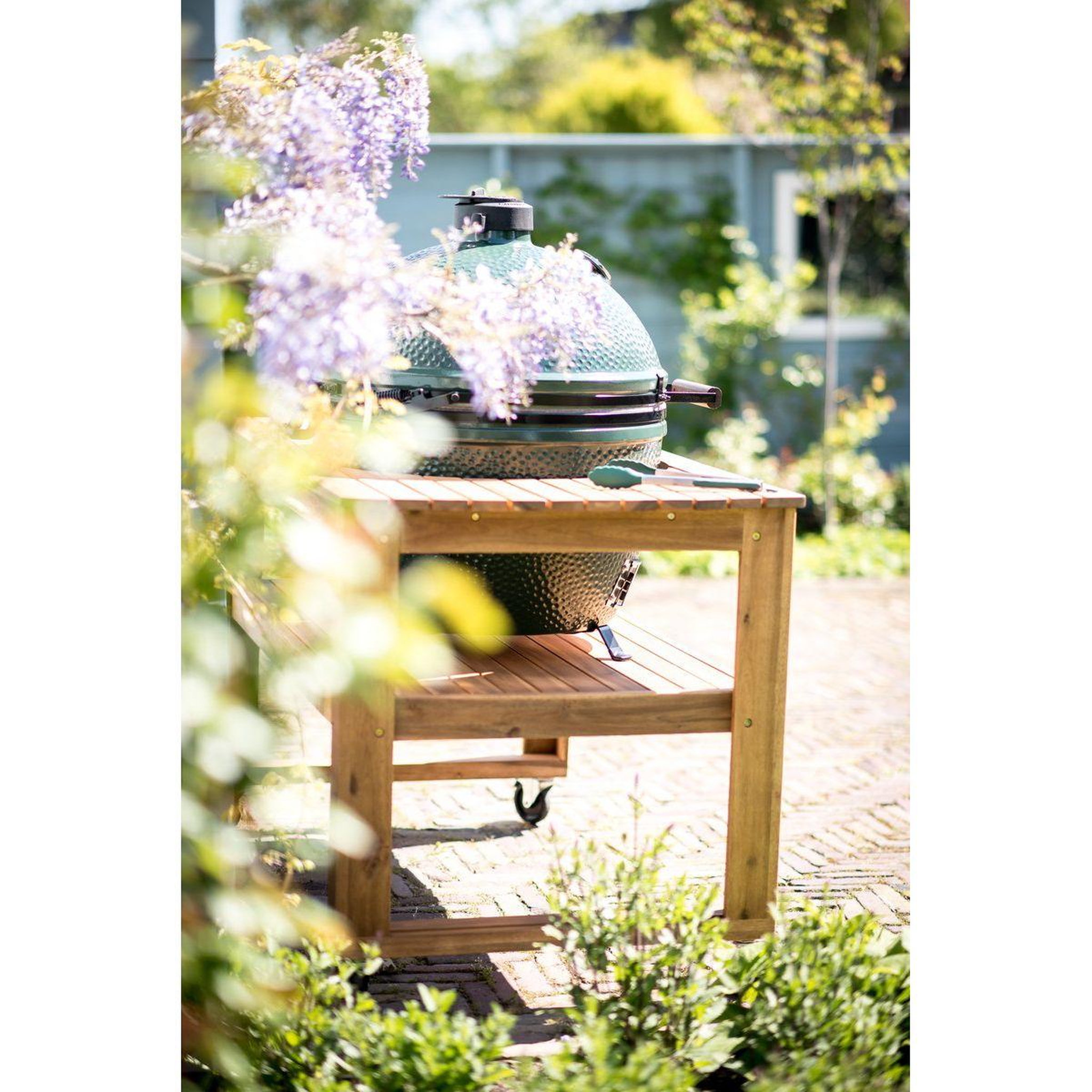 Voir la diapositive 4 : BIG GREEN EGG Table eucalyptus xlarge