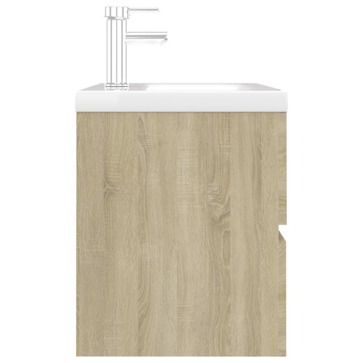 VIDAXL Armoire d'evier lavabo integre chene sonoma bois d'ingenierie
