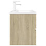 Voir la diapositive 5 : VIDAXL Armoire d'evier lavabo integre chene sonoma bois d'ingenierie