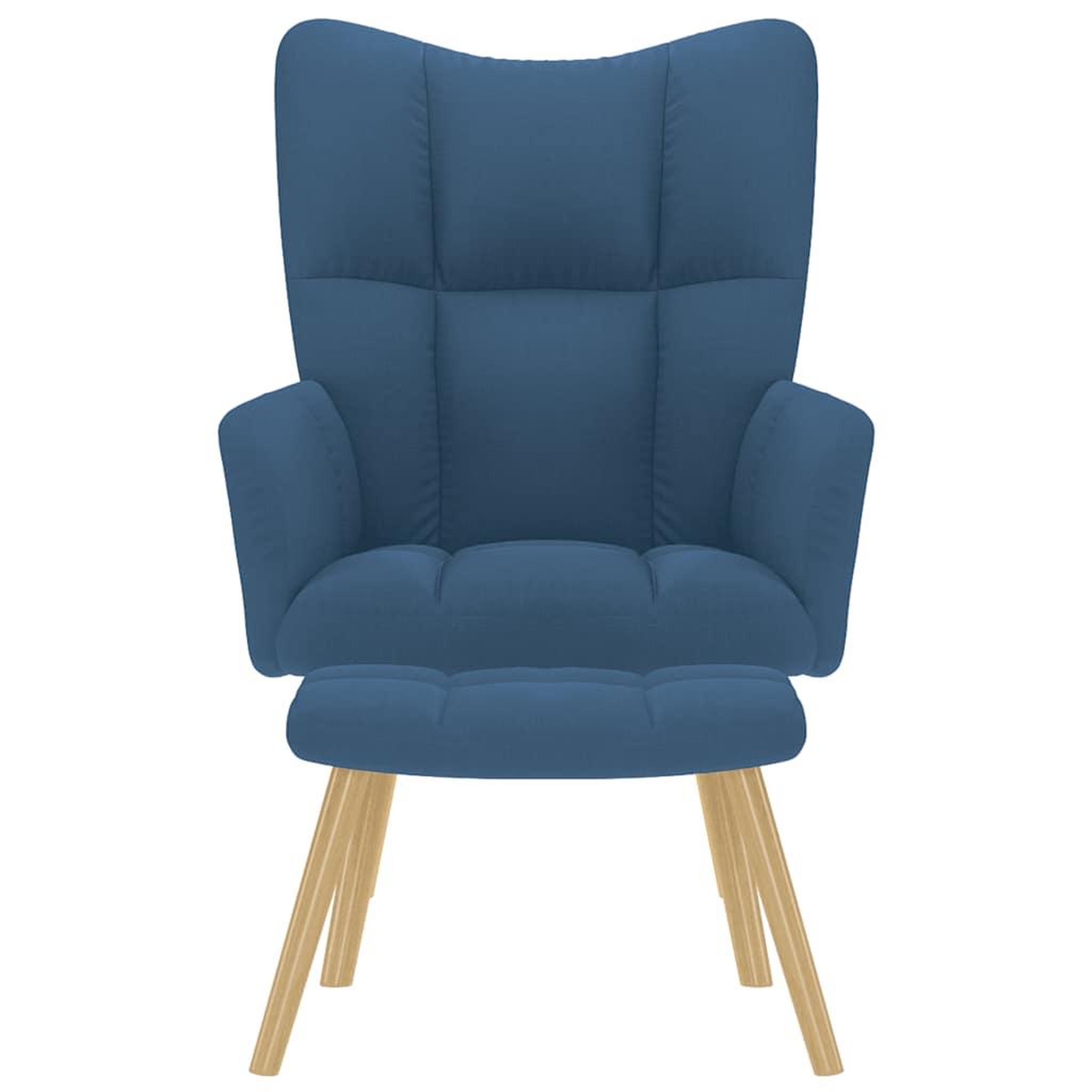 Voir la diapositive 4 : VIDAXL Chaise de relaxation avec repose-pied Bleu Tissu