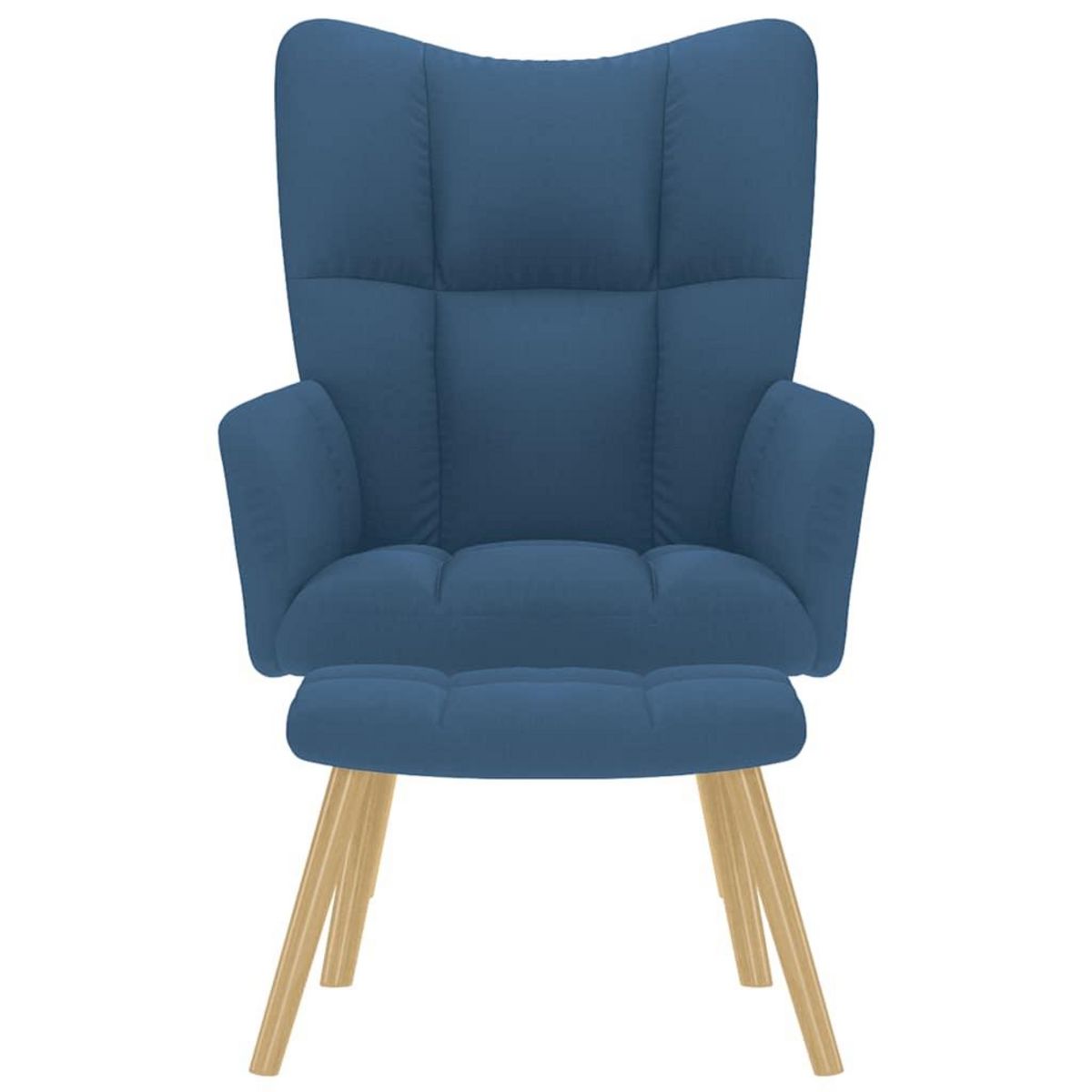 VIDAXL Chaise de relaxation avec repose-pied Bleu Tissu