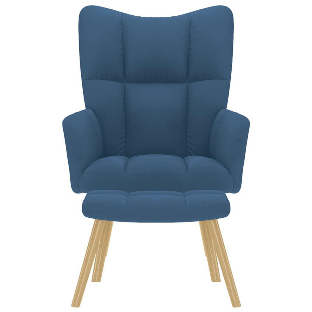 VIDAXL Chaise de relaxation avec repose-pied Bleu Tissu