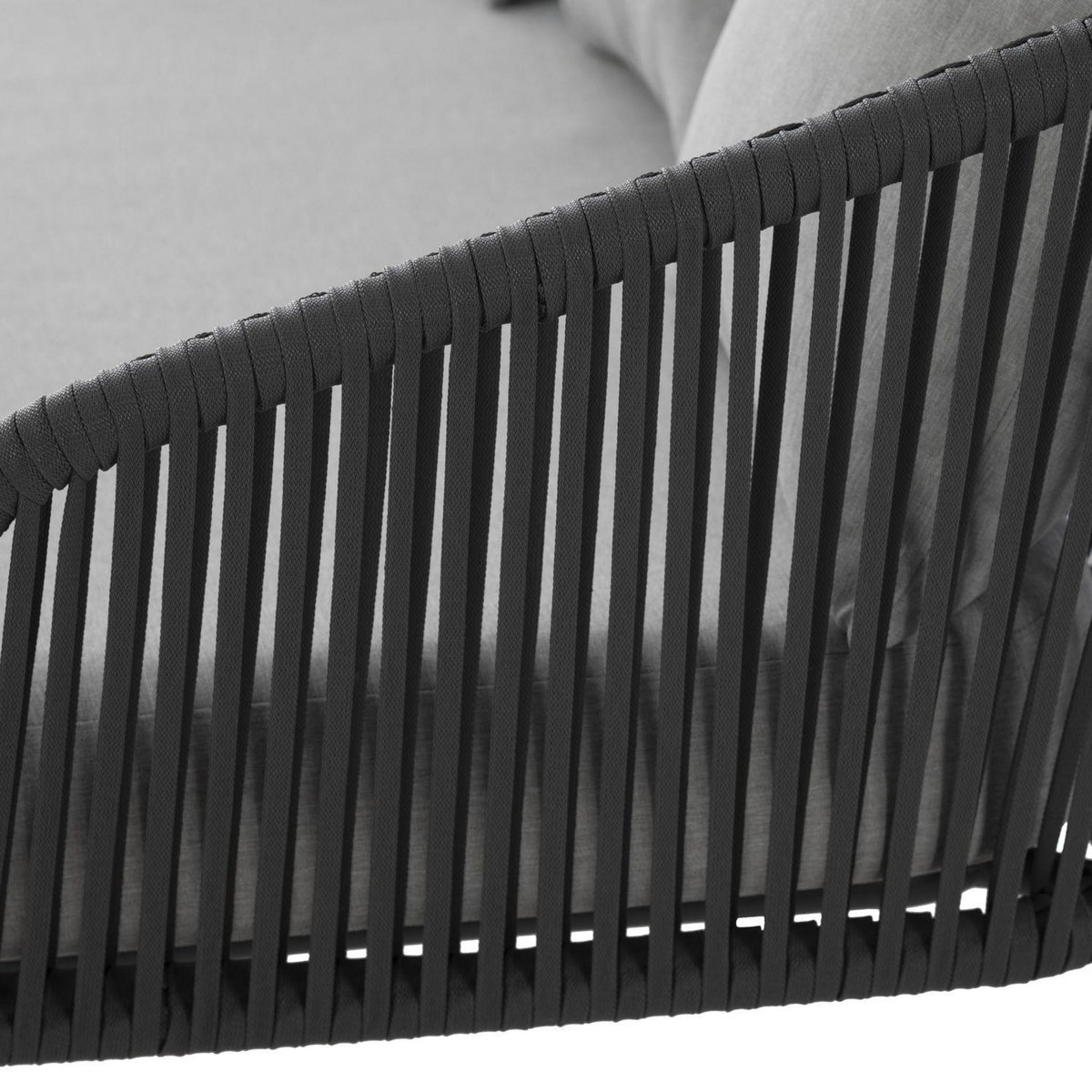 HESPERIDE Salon de jardin design mailles Dadia - 5 Places - Ivoire et gris