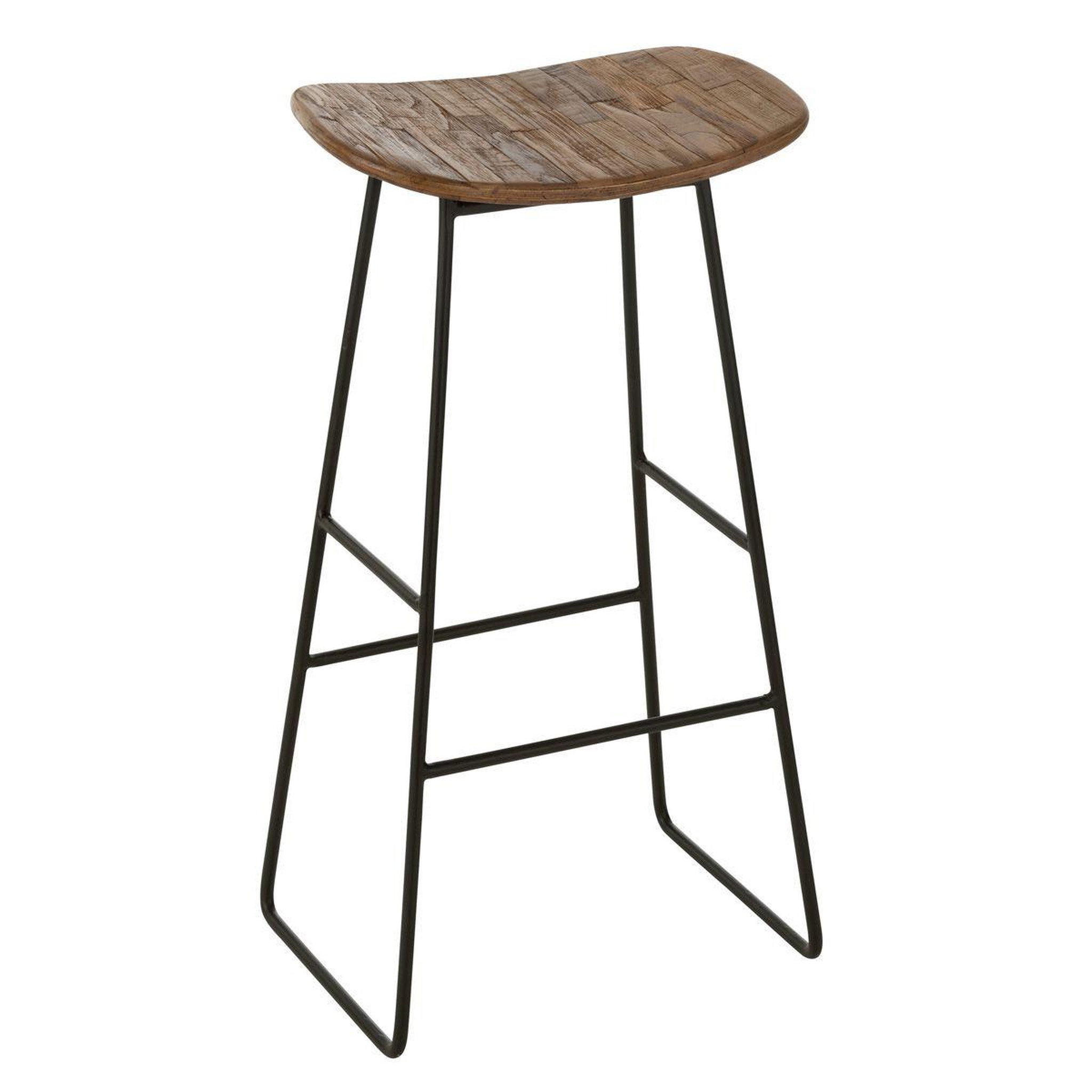 Voir la diapositive 1 : J-LINE Tabouret de bar en bois  teck  74cm naturel
