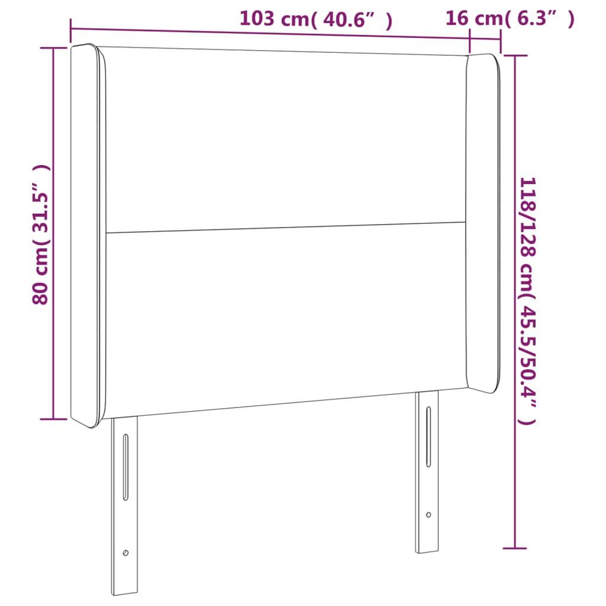 Voir la diapositive 6 : VIDAXL Tete de lit a LED Bleu 103x16x118/128 cm Tissu