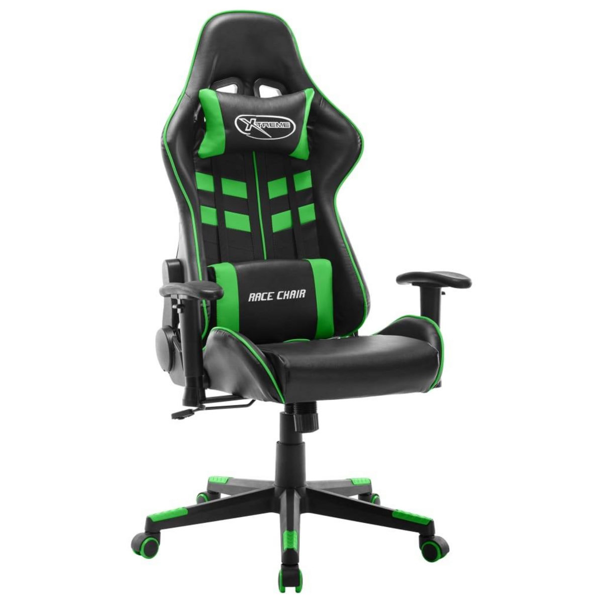 VIDAXL Chaise de jeu Noir et vert Cuir artificiel