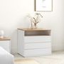 Voir la diapositive 5 : VS VENTA-STOCK Commode Bob 3 tiroirs 1 niche blanc/chêne, bois massif