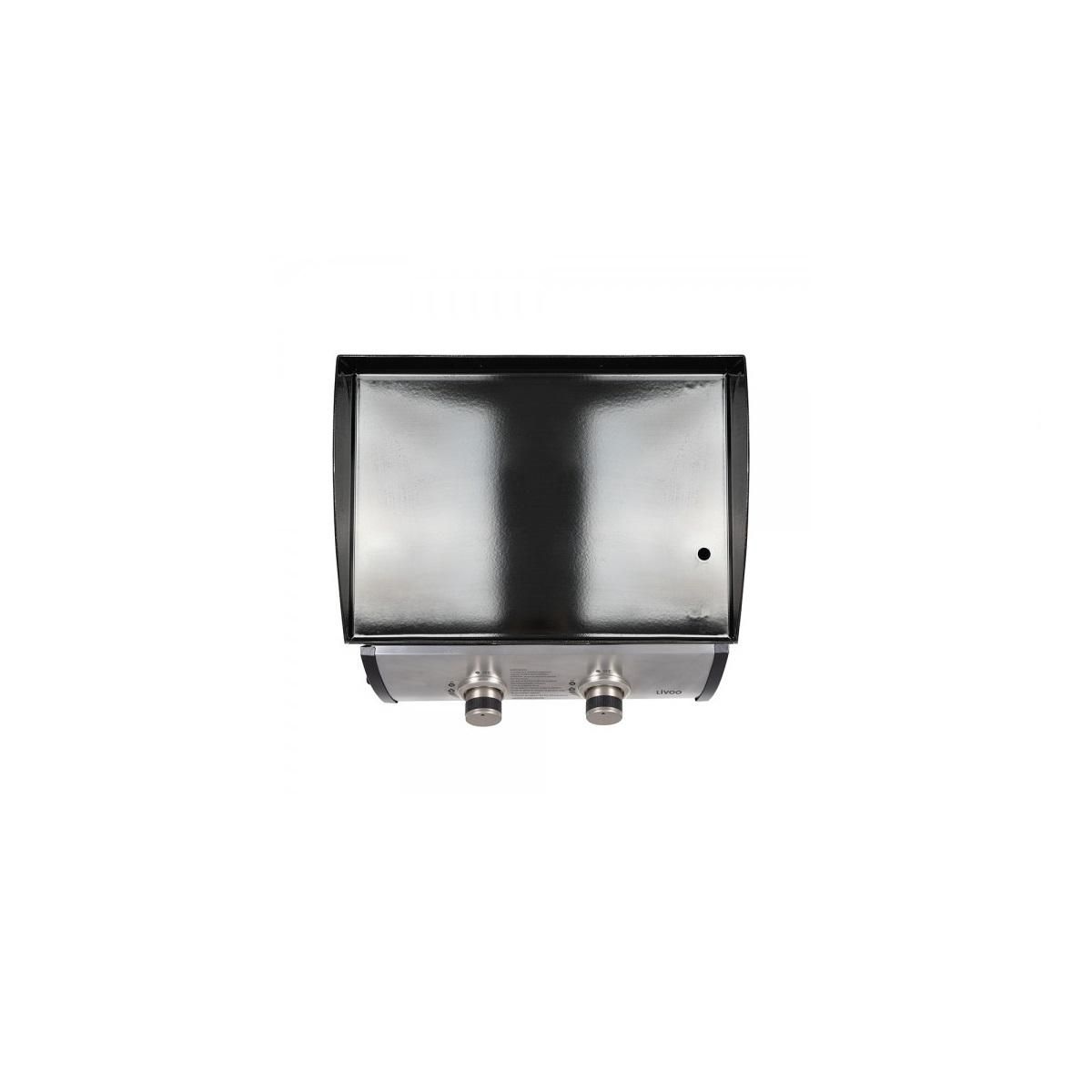 LIVOO Plancha gaz 5kw plaque  acier émaillé 48x36cm - DOC296