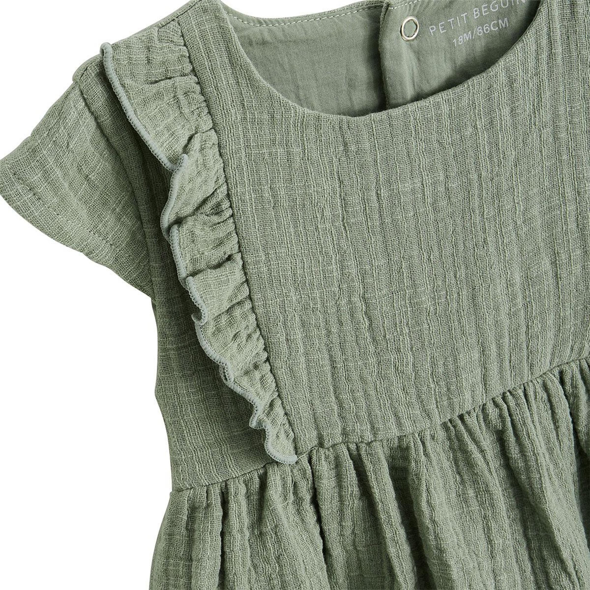 Petit Béguin Robe enfant en gaze de coton Anaelle