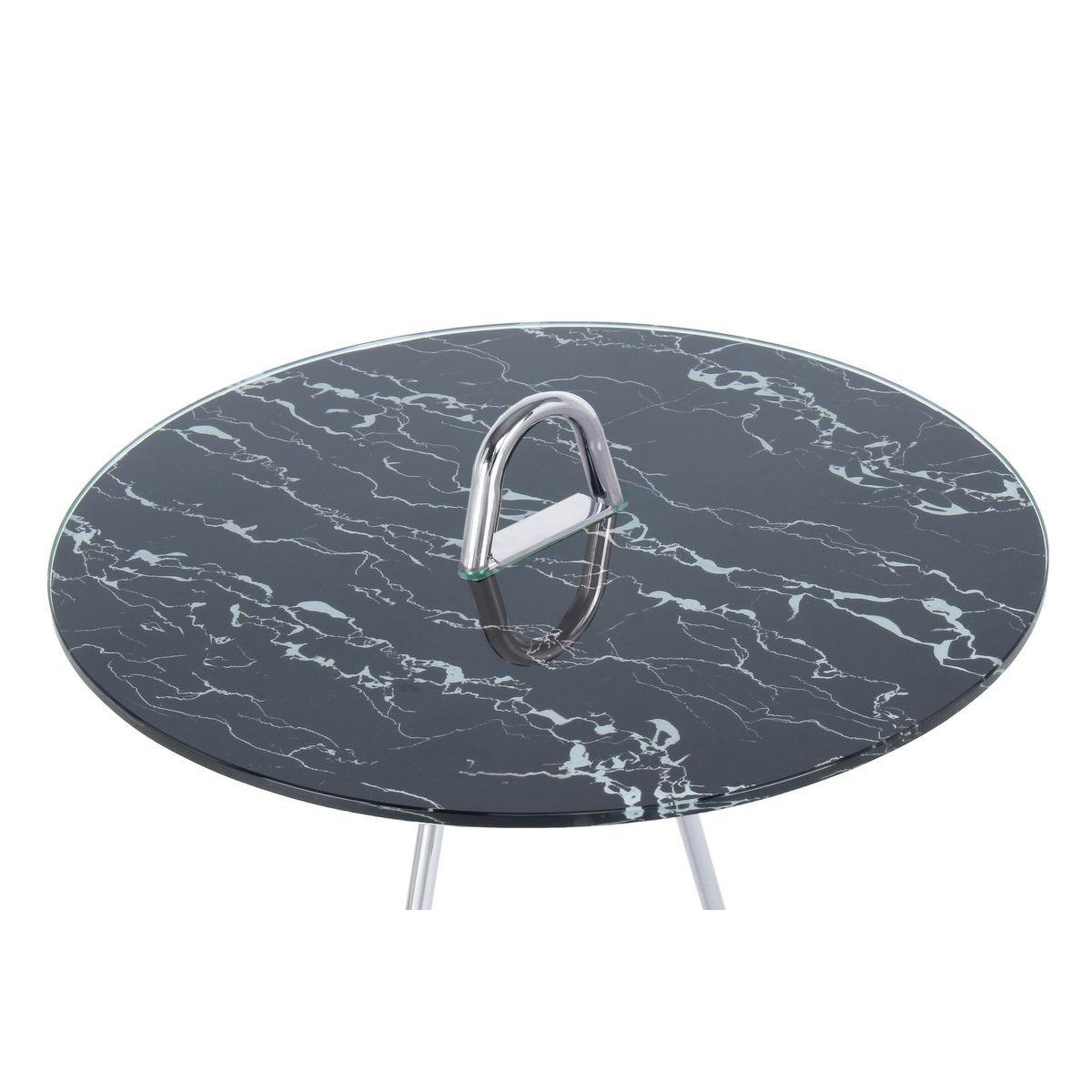 Voir la diapositive 2 : Paris Prix Table d'appoint design  pendule  60cm argent & noir