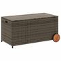 Voir la diapositive 6 : VIDAXL Boîte de rangement de jardin et roues gris 190L résine tressée