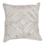 Voir la diapositive 1 : Paris Prix Coussin Design en Cuir  Spark  45x45cm Ivoire & Or