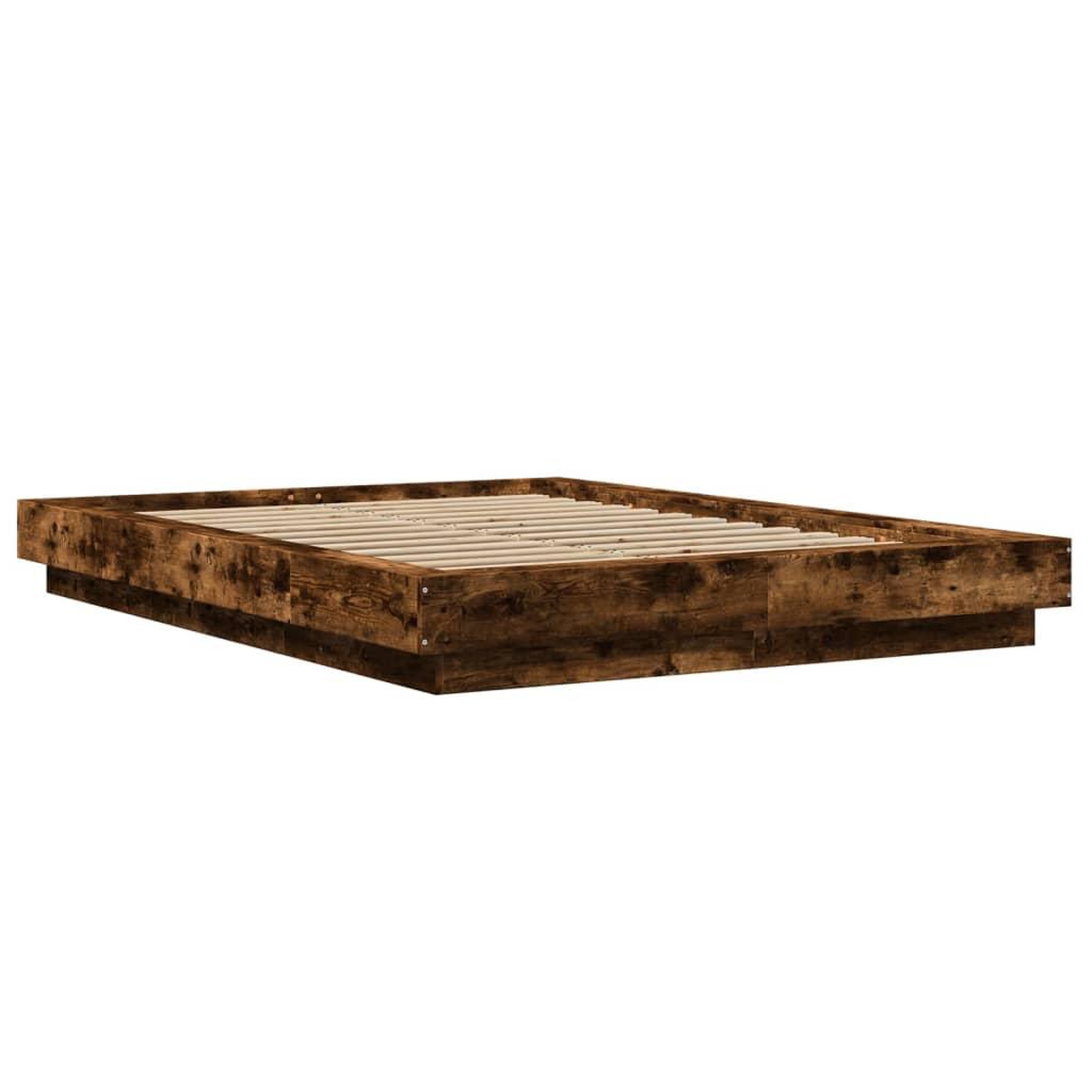 Voir la diapositive 3 : VIDAXL Cadre de lit sans matelas chene fume 120x200 cm