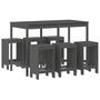 Voir la diapositive 2 : VIDAXL Ensemble de bar de jardin 7 pcs gris bois de pin massif