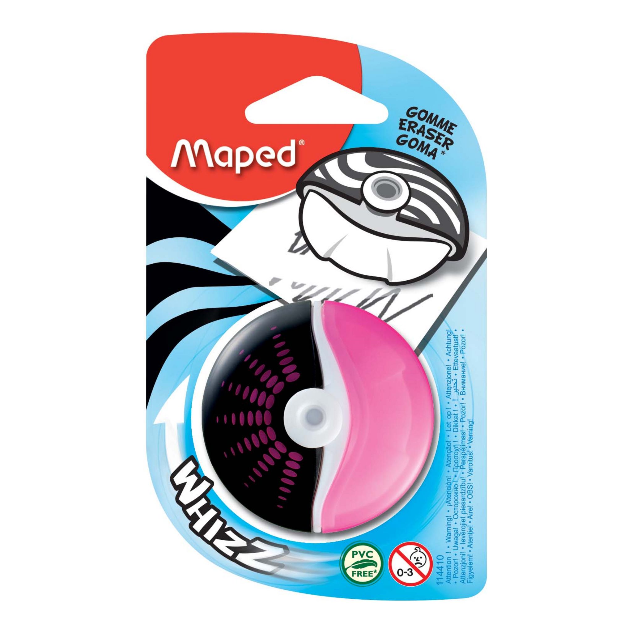 MAPED Gomme ronde refermable Whizz - rose pas cher - Auchan.fr