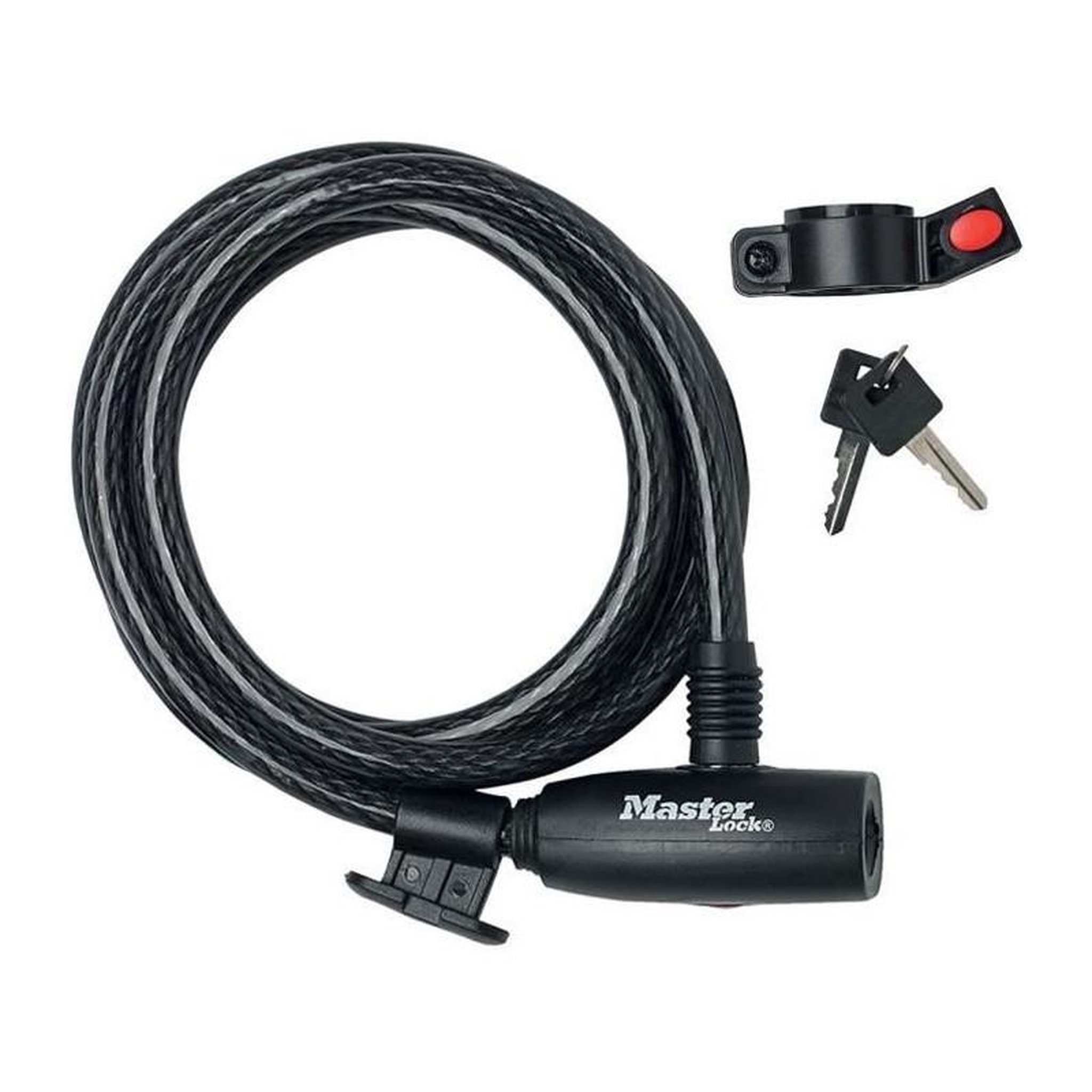 Master lock MASTER LOCK Cable Antivol Vélo [1,8 m Câble] [Clé] [Extérieur] [Support Fixation Vélo] 8232EURDPRO
