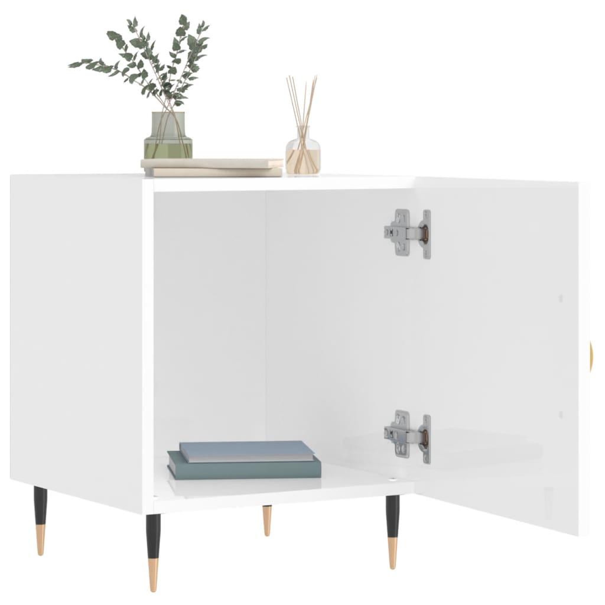 Voir la diapositive 3 : VIDAXL Tables de chevet 2 pcs blanc brillant 40x40x50 cm