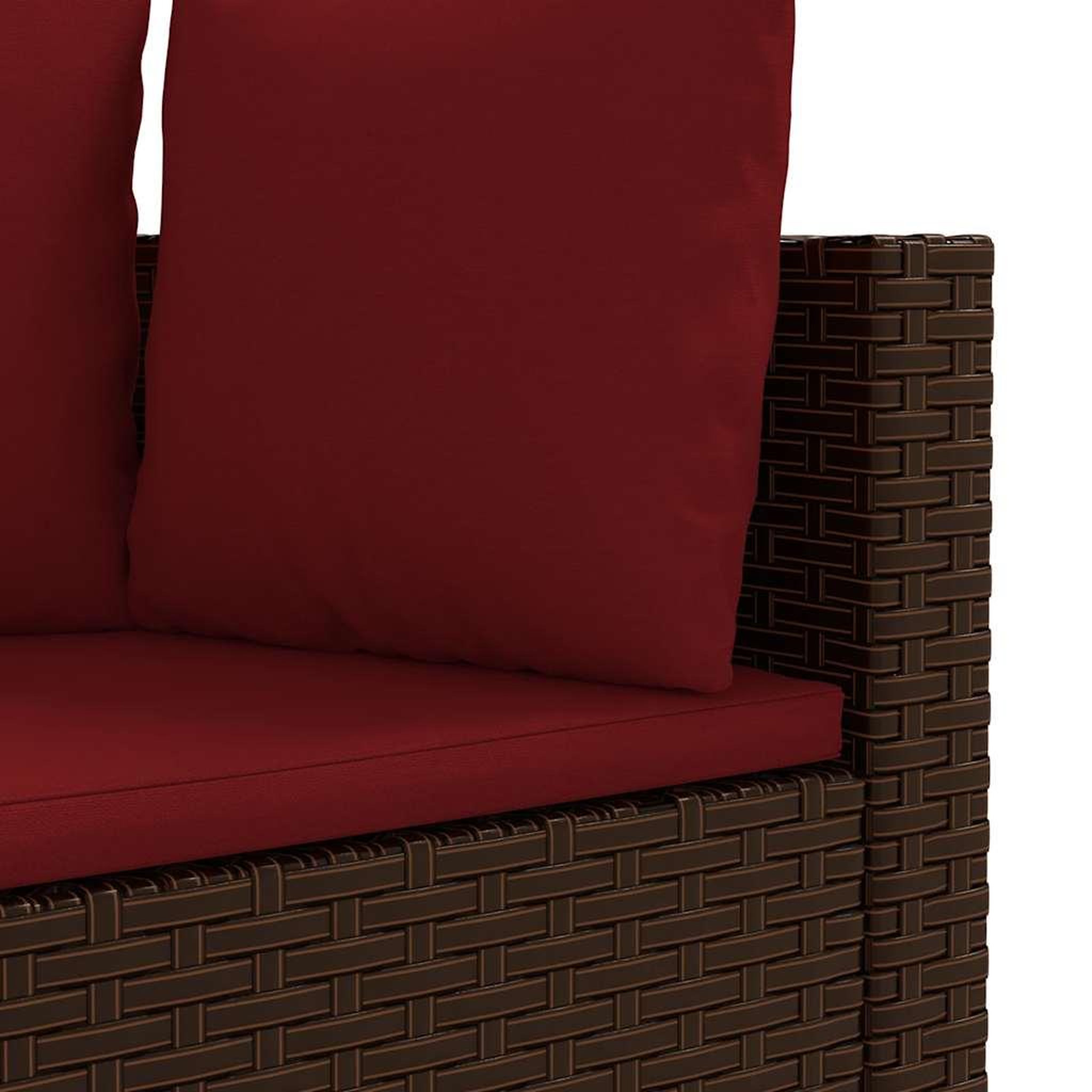 Voir la diapositive 5 : VIDAXL Salon de jardin avec coussins 5 pcs marron resine tressee