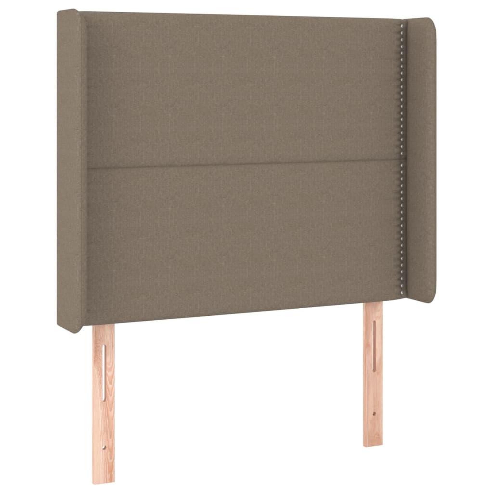 Voir la diapositive 2 : VIDAXL Tete de lit avec oreilles Taupe 103x16x118/128 cm Tissu