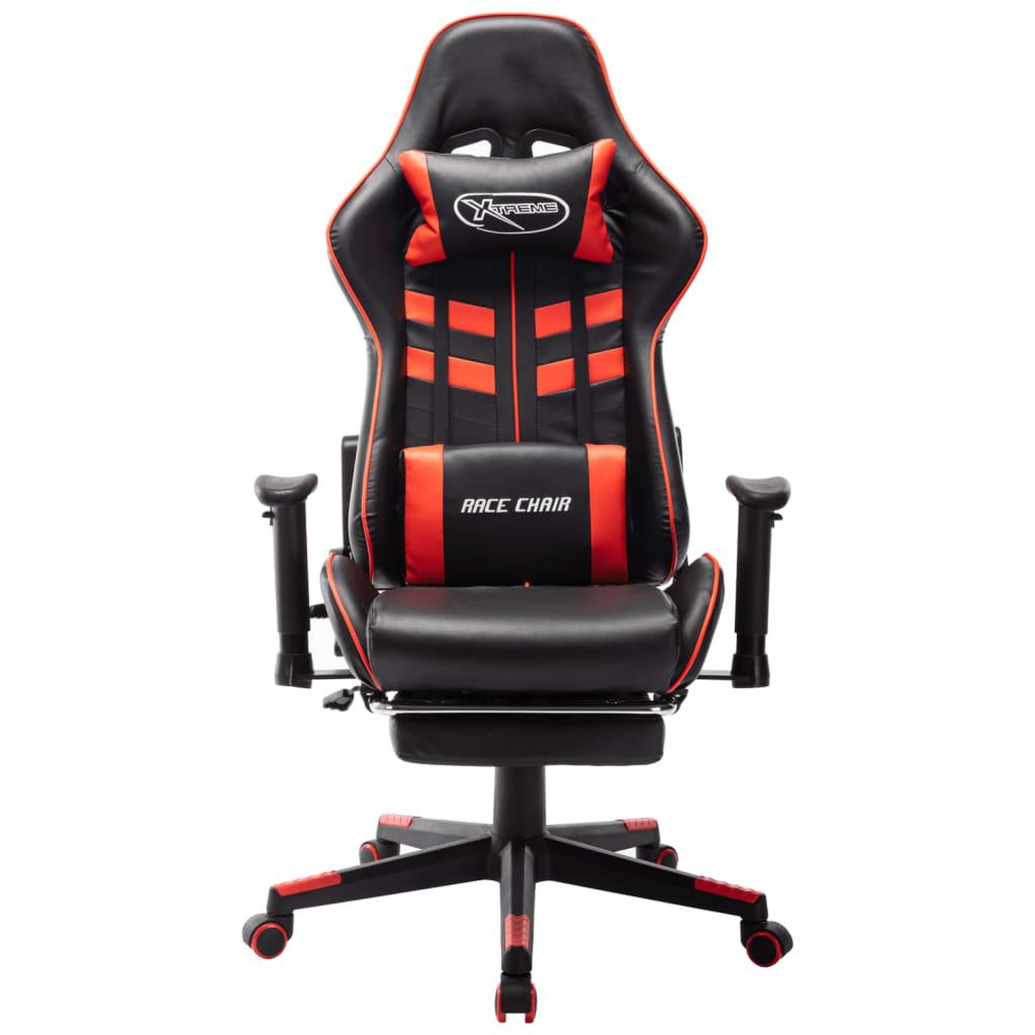 Voir la diapositive 2 : VIDAXL Chaise de jeu avec repose-pied Noir et rouge Cuir artificiel