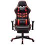 Voir la diapositive 2 : VIDAXL Chaise de jeu avec repose-pied Noir et rouge Cuir artificiel