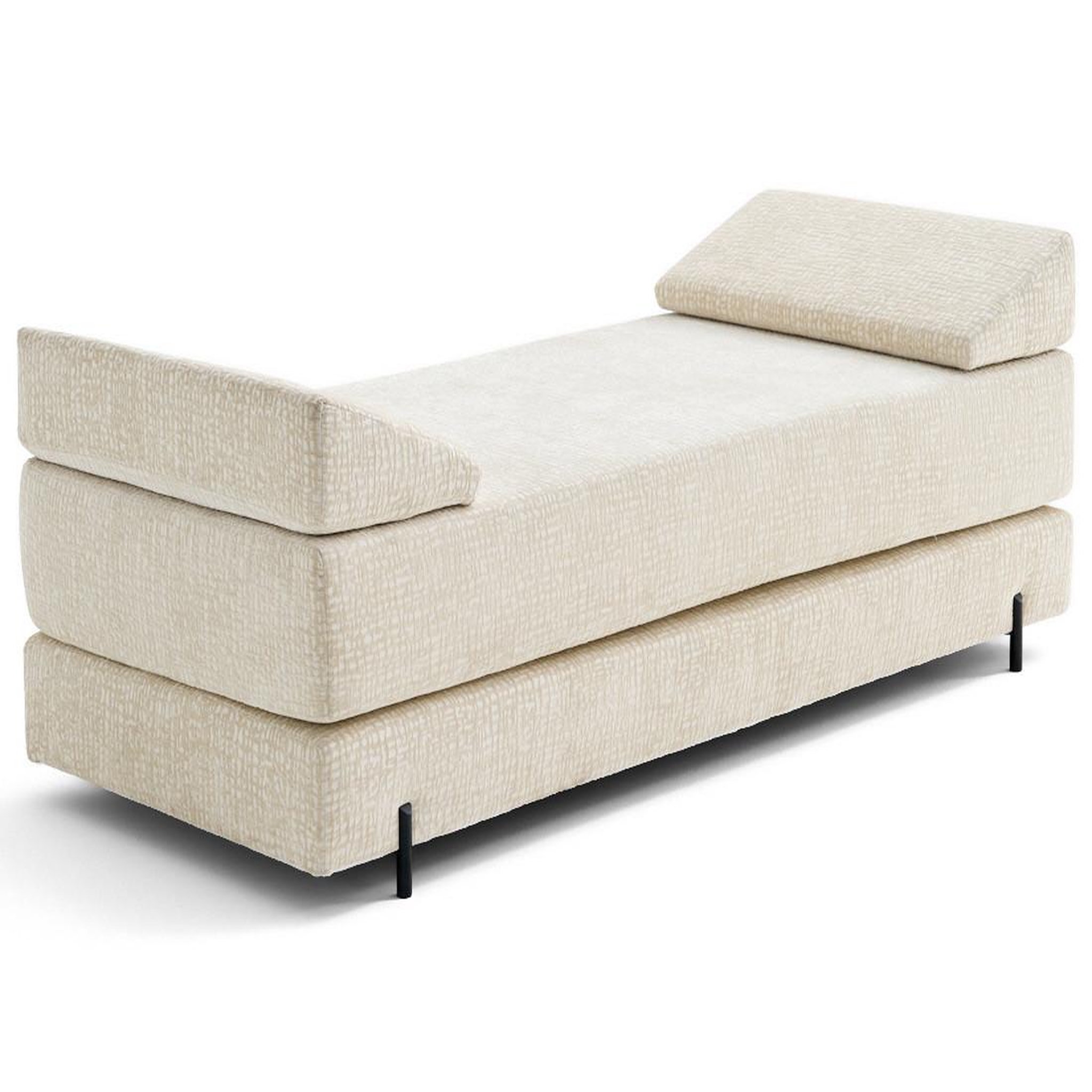 Voir la diapositive 4 : BEST MOBILIER Brescia - banquette 3 places convertible en tissu velours relief