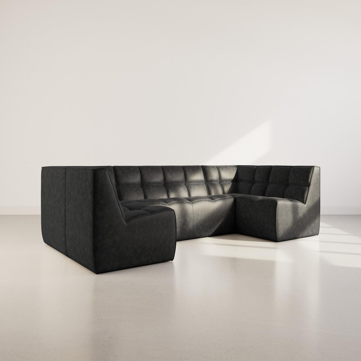 LISA DESIGN Alya - canapé modulable panoramique 7 places en simili