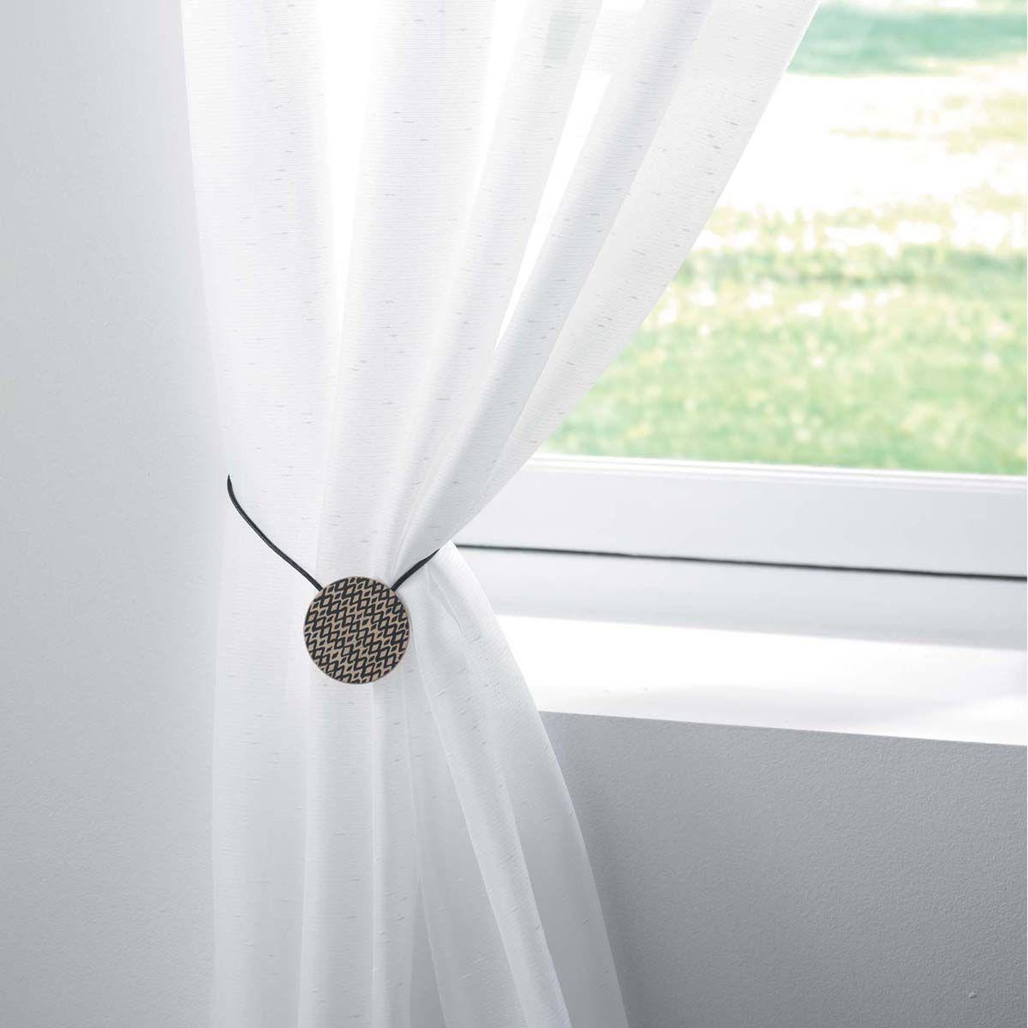 Voir la diapositive 2 : Douceur d'Intérieur Embrasse de rideau aimantée  lulaby  43cm noir
