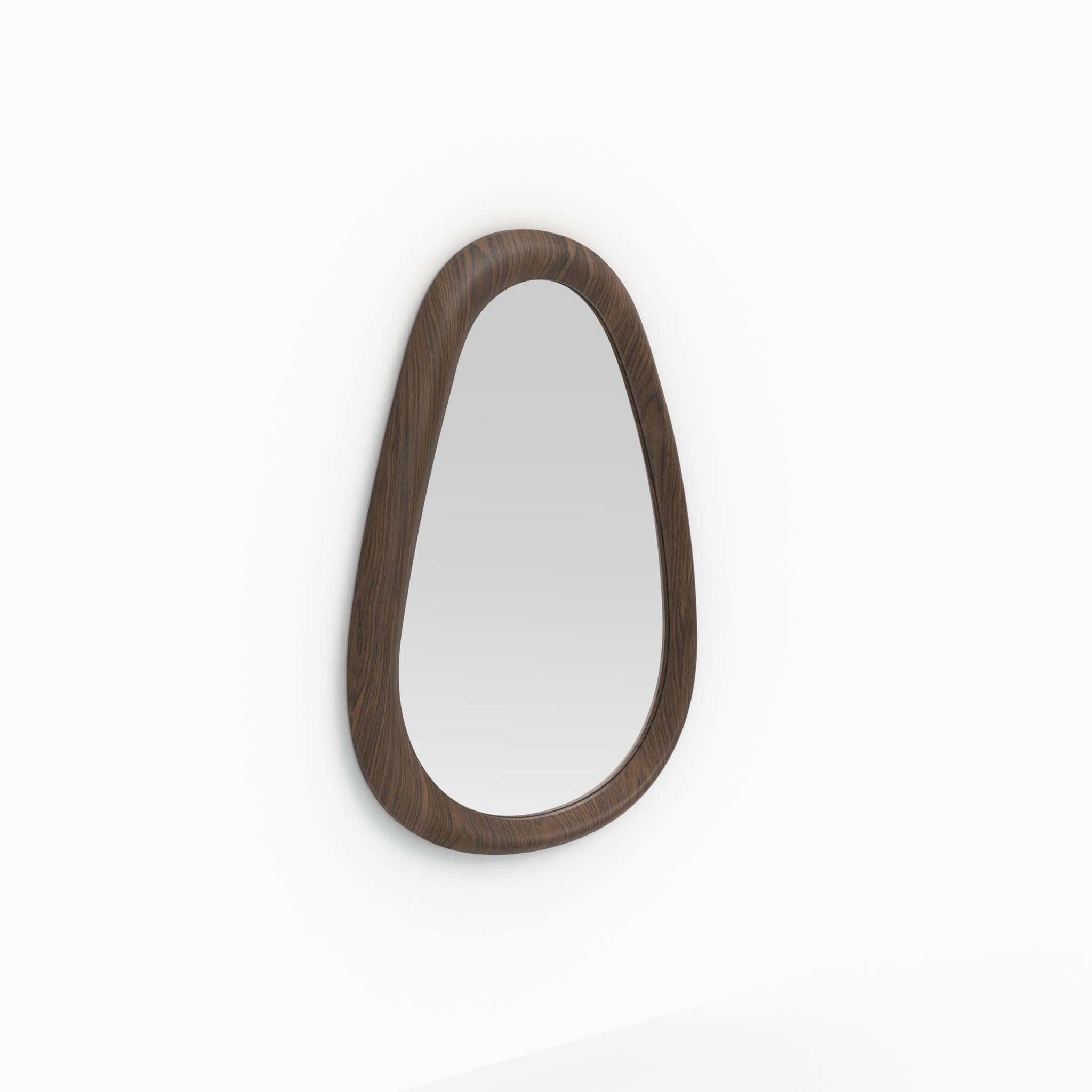 MAISON PAVANE Miroir ovale en placage noyer, 80 x 120 cm-yoko
