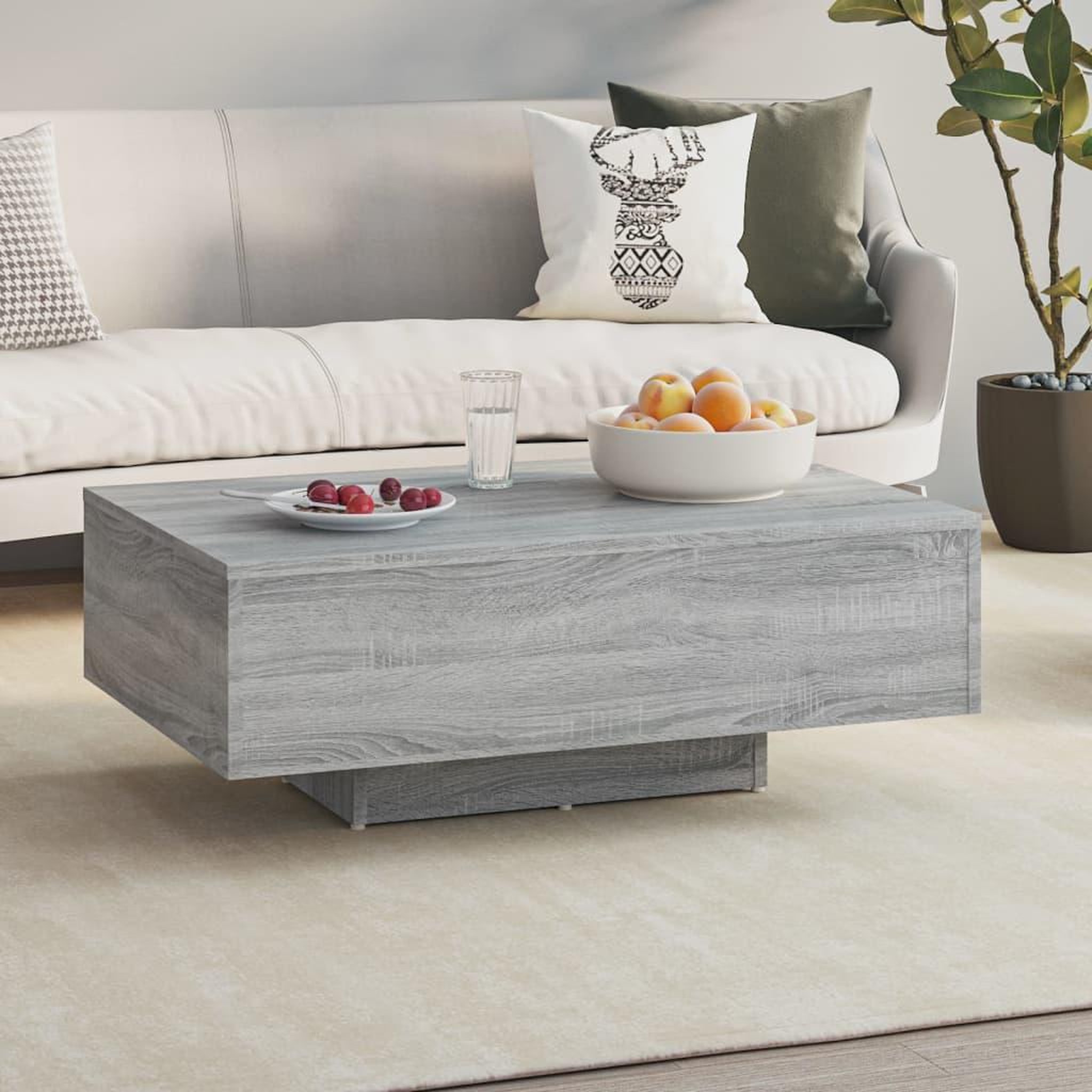 Voir la diapositive 1 : VIDAXL Table basse Sonoma gris 85x55x31 cm Bois d'ingenierie