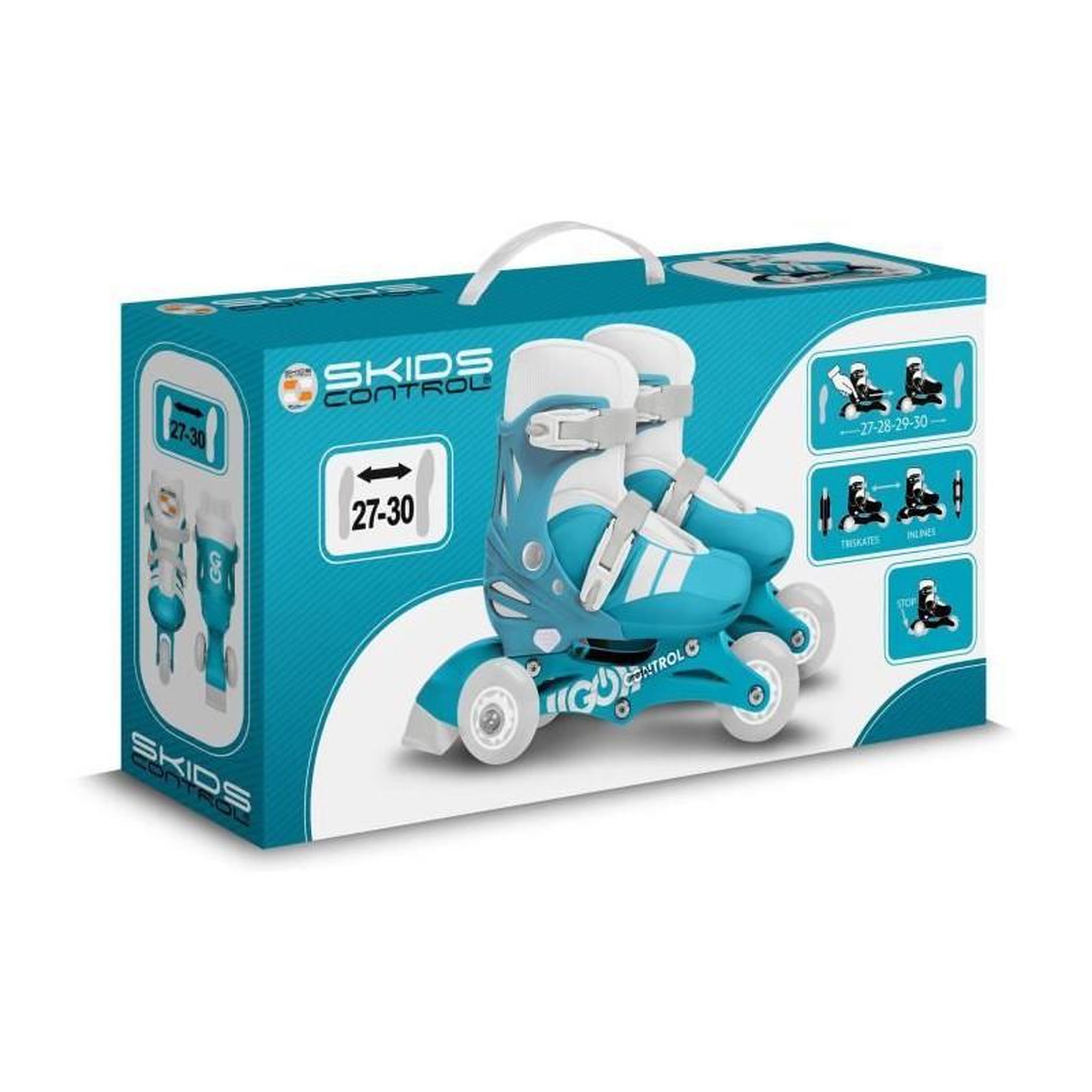 Voir la diapositive 5 : STAMP Patins en ligne 2-en-1 - STAMP - SKIDS CONTROL - 3 roues - Taille 27-30 - Mixte