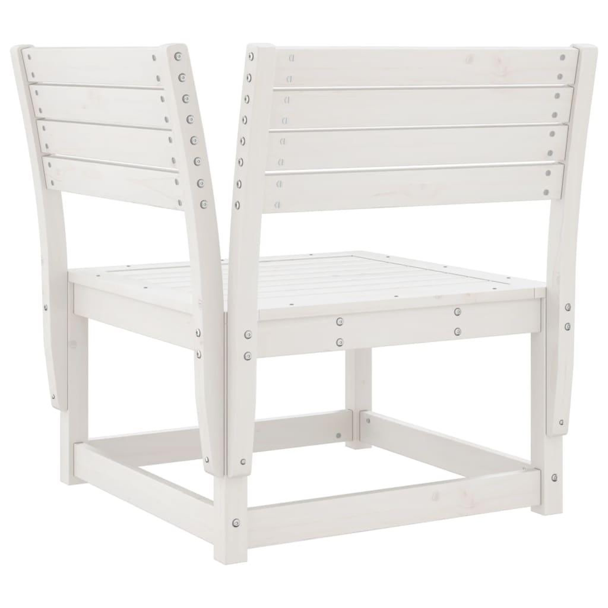 Voir la diapositive 5 : VIDAXL Salon de jardin 5 pcs blanc bois massif de pin