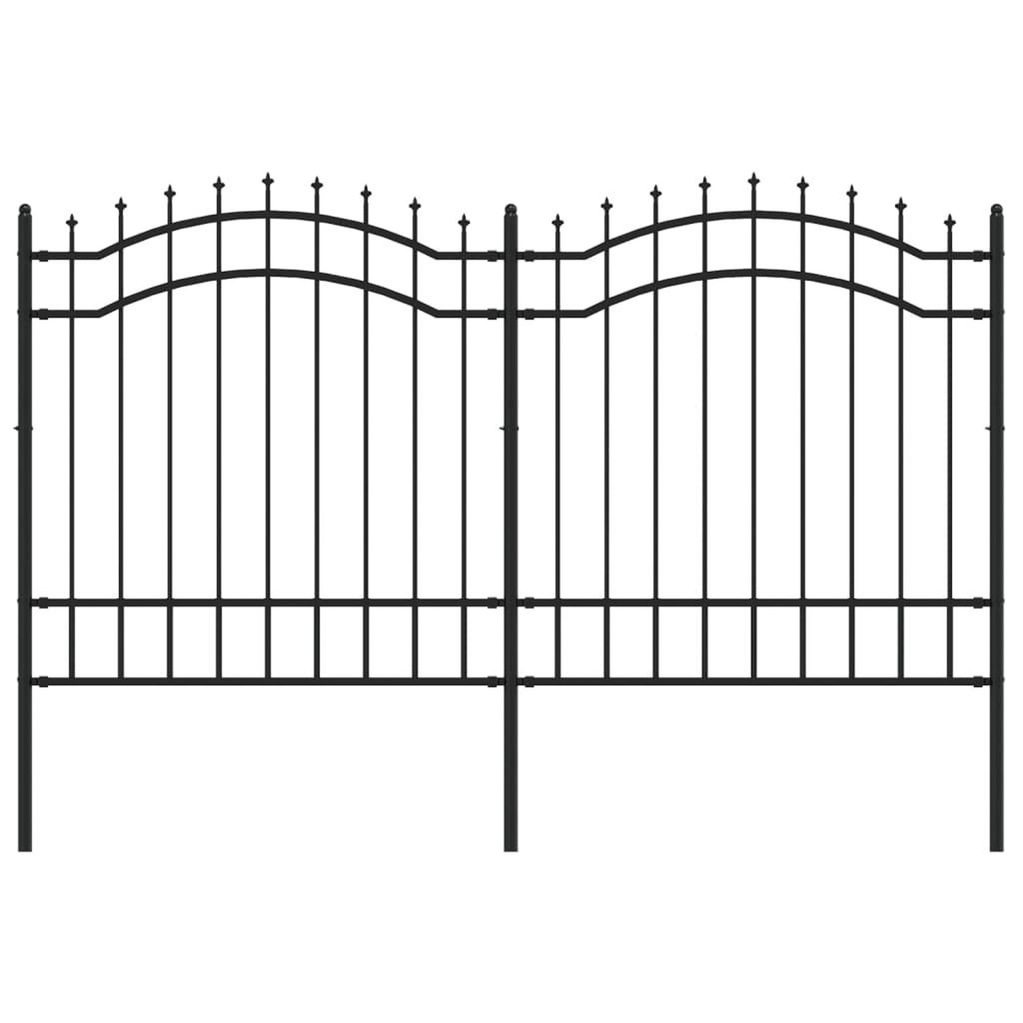 Voir la diapositive 2 : VIDAXL Cloture de jardin avec sommet de lance Noir 165 cm