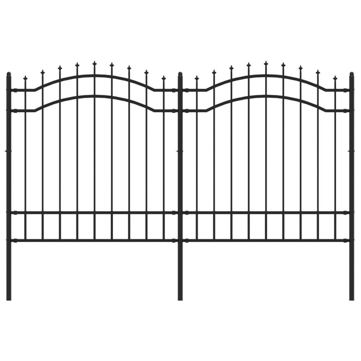 VIDAXL Cloture de jardin avec sommet de lance Noir 165 cm