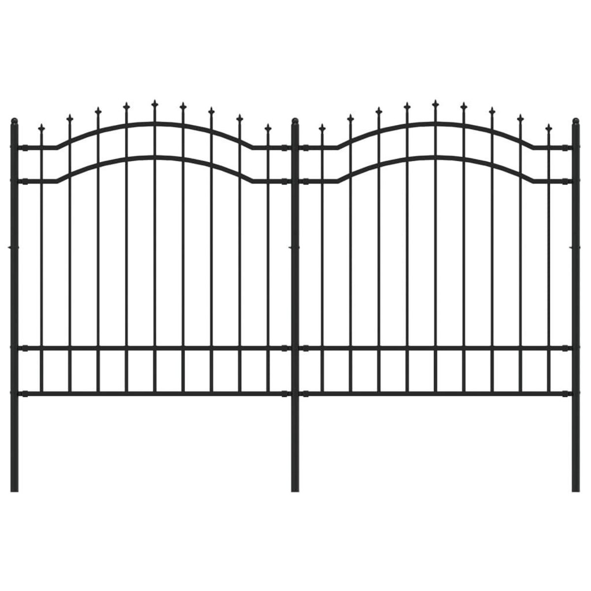 VIDAXL Cloture de jardin avec sommet de lance Noir 165 cm