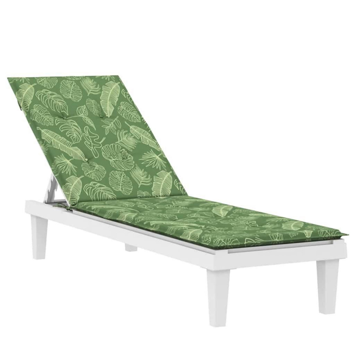 VIDAXL Coussin de chaise longue motif de feuilles tissu oxford