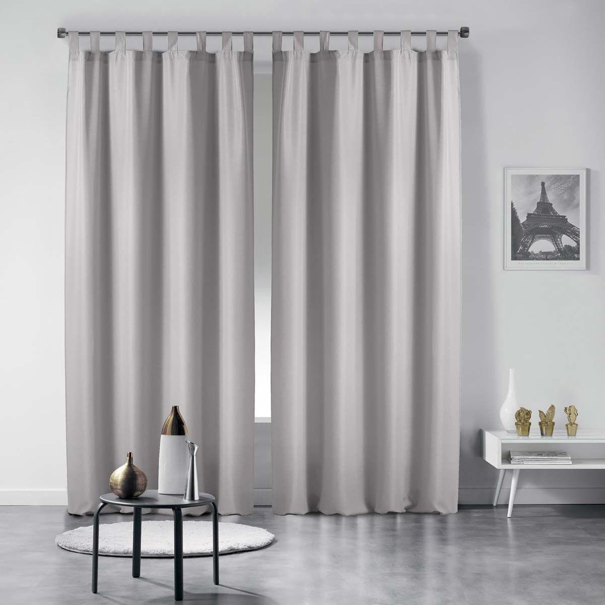 Voir la diapositive 4 : Douceur d'Intérieur Rideau à passants  essentiel  140x260cm gris