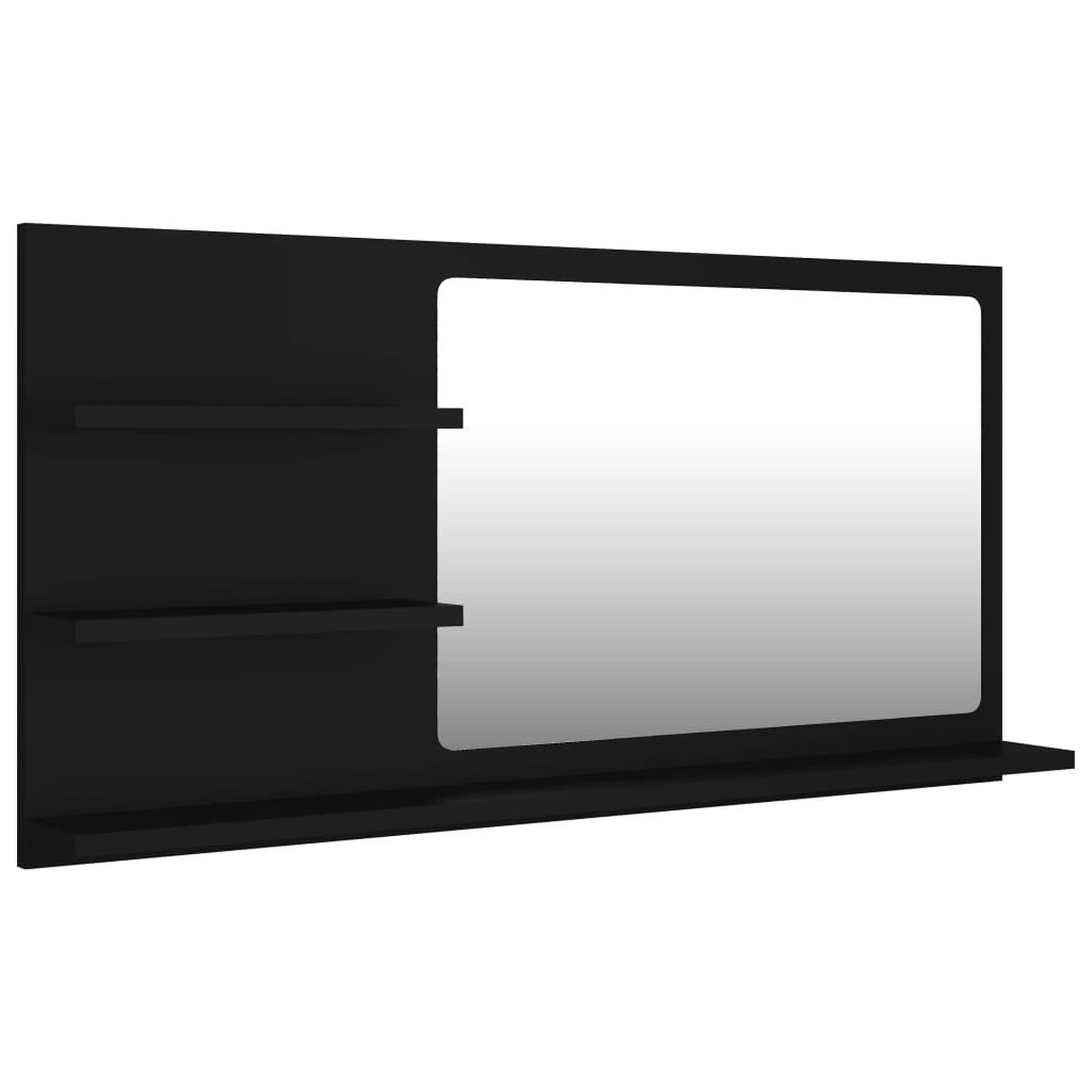 Voir la diapositive 2 : VIDAXL Miroir de salle de bain noir 90x10,5x45 cm bois d'ingenierie